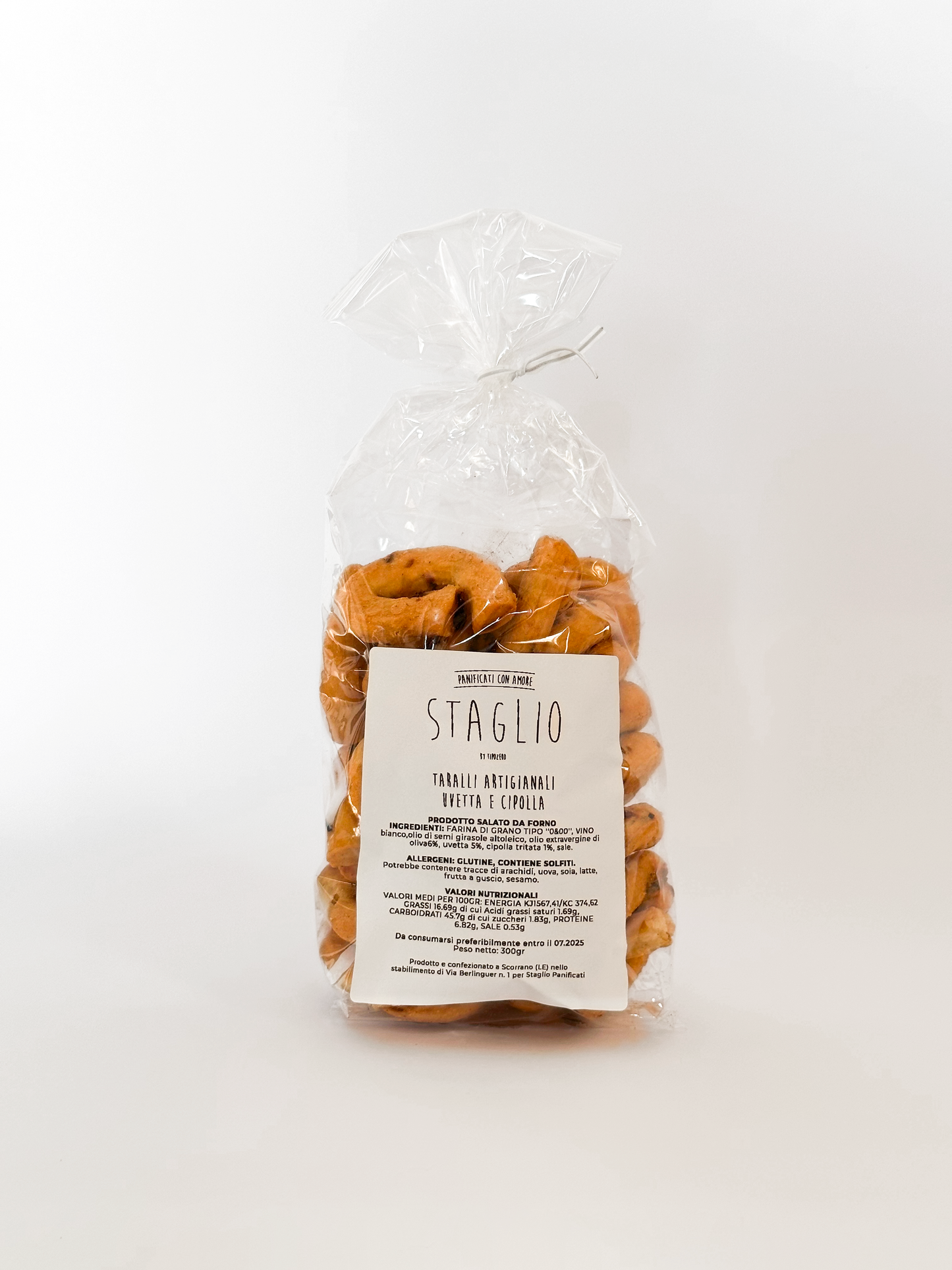 Taralli artigianali cipolla e uvetta 300g